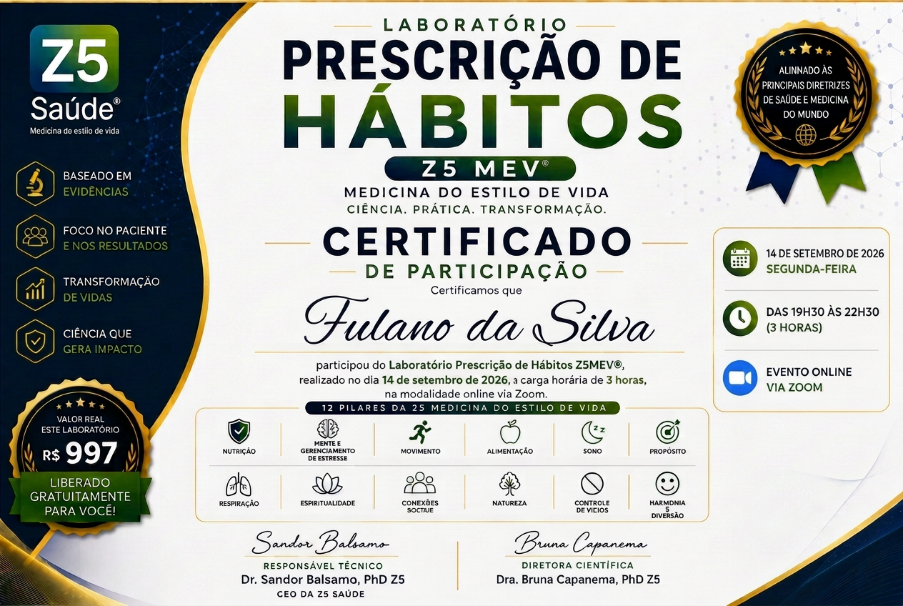 Certificado de participação Z5 Saúde